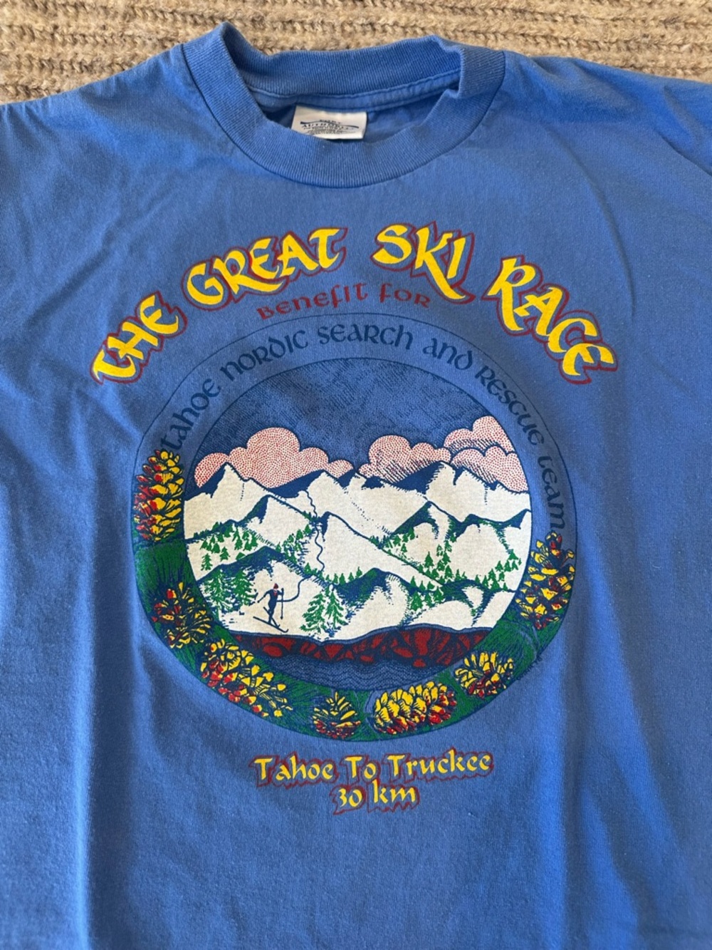 Port Authority Blue 'The Great Ski Race' Graphic Tee